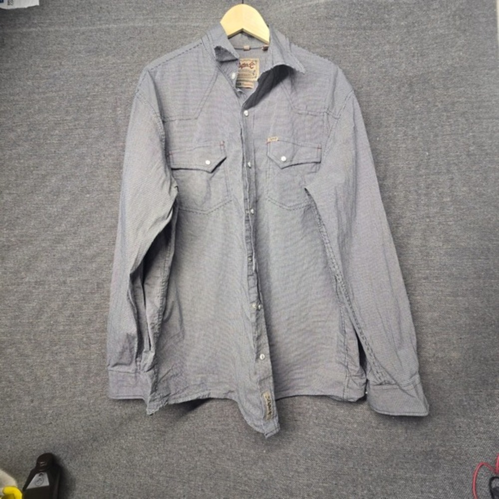 Rafter C Cowboy Collection ProFlex 45 Western Pearl Snap‎ Shirt Mens XL Gingham